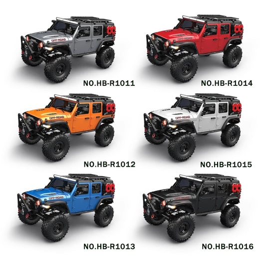 1/10 RC Car HB RTR R1011 Remote Control Vehicle 2.4G Full Proportional Rock Crawler LED Light 4WD Off-Road Climbing Truck Toys