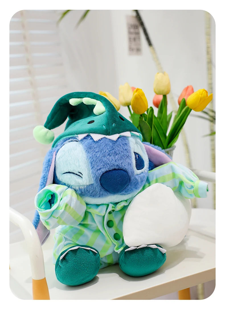 New 50cm Disney Cartoon Dinosaur Pajamas Stitch Plush Toy Body Pillow Cushion Sleeping Doll Room Decoration Toy Birthday Present