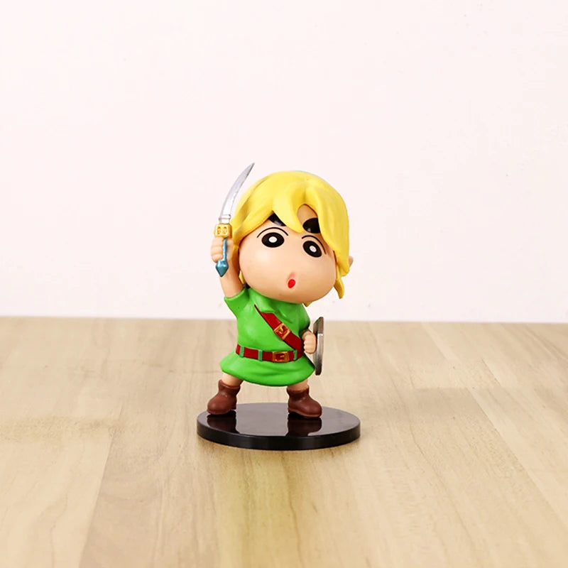 New 8cm Crayon Shin-chan Cos Anime Game Characters Action Figure Anime Figurine Pvc Collection Model Toys Kids Gifts 