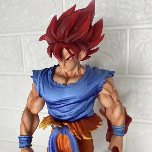 Jt Goku Statue Dragon Ball Z Super Saiyan Goku Figure Replace Head Led Base Model Toy Gifts Luminous Statue Anime Toy Ornament