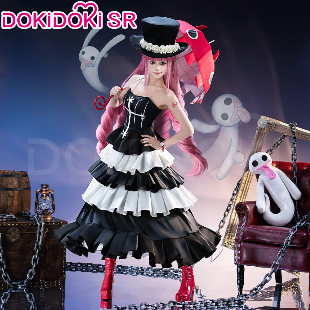 Peronaa Cosplay Costume【S-3XL】DokiDoki-SR Women Cute Dress Ghost Princess Cosplay Hat Umbrella Plus Size