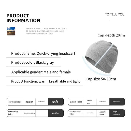 1pc/2pc Outdoor Sports Hats Quick-Drying Breathable Running Hats Marathon Riding Skiing Warm Windproof Hats