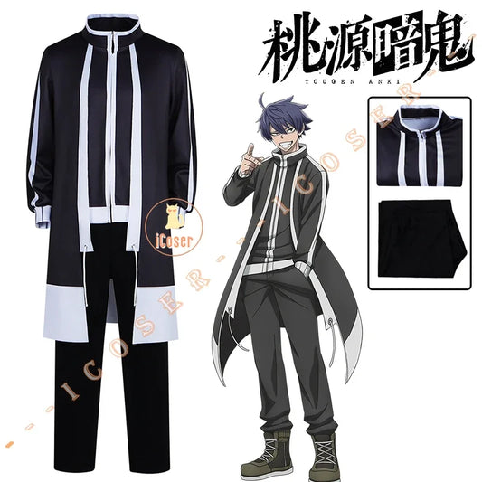 Shiki Ichinose Cosplay Costume Rasetsu Uniform Anime Tougen Anki Jin Kougasaki Coat Rasetsu Academy Halloween for Women Men Cos