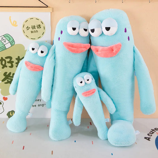Sanrio 80cm Cute Plush Cartoon Ugly Fish Stuffed Toy Funny Knock Knock Doll New Viral Kids Birthday Christmas Gift for Children
