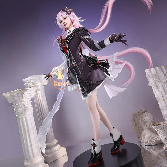 Honkai Star Rail Evernight March 7th Cosplay Costume Wig Dress Headwear Mysterious Foreign Guest Amphoreus Halloween Party Women