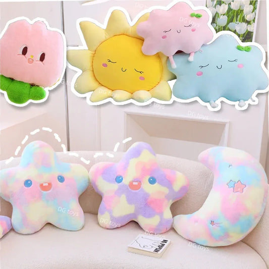 Soft Rainbow Star Plush Sun Cloud Plush Pillow Smile Face Soft Tulip Flower Cushion Girl Room Sofa Home Decor Christmas