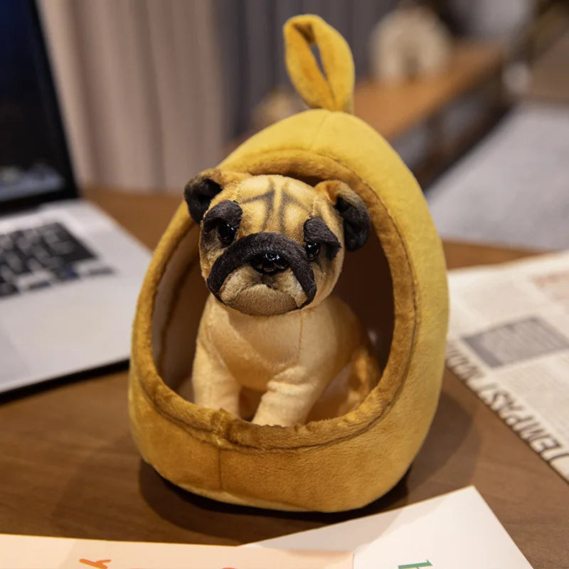 Cute Lifelike Husky & Akita Ultra-Soft Plush Stuffed Toys With A Tiny Cozy Dog Bed Cloth Dolls Pet Lovers And Plush Collectors