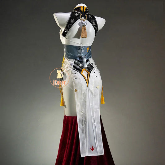 Zenless Zone Zero Ye Shunguang Cosplay Costume Wig Dress Cheongsam Headwear Tail Halloween Party for Women Girls Props iCoser