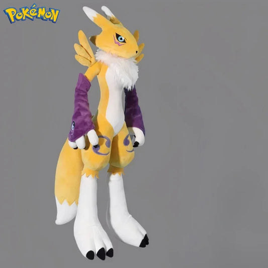 80CM Big Size Pokémon Renamon Plushies Cartoon Anime Stuffed Pillow Comfortable Soft Doll Cushion Children Toy Peluche Gift