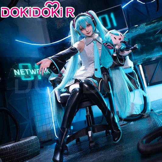 IN STOCK MIKUU Cosplay Costume Game Cosplay DokiDoki-R【S-2XL】Mikku Cosplay Women Cute Costume MIKUU LED Costume Plus Size