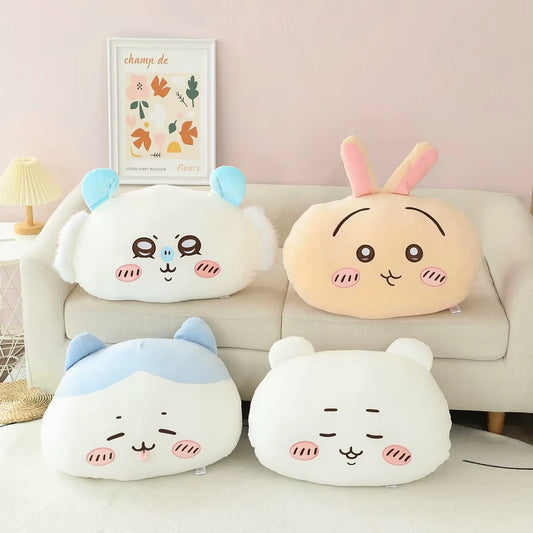Comfortable Chiikawa Back Cushion Very Soft Throw Pillow Stuffed Hachiware Usagi Momoga Cuddly Plushies Sofa Bed Home Decor