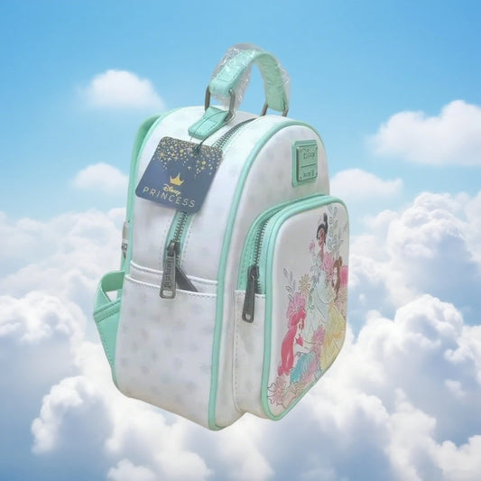 Loungefly Disney Princess Schoolbag Belle Ariel Tiana Cartoon Anime Large Capacity Lightweight Backpack Homecoming Season Gift