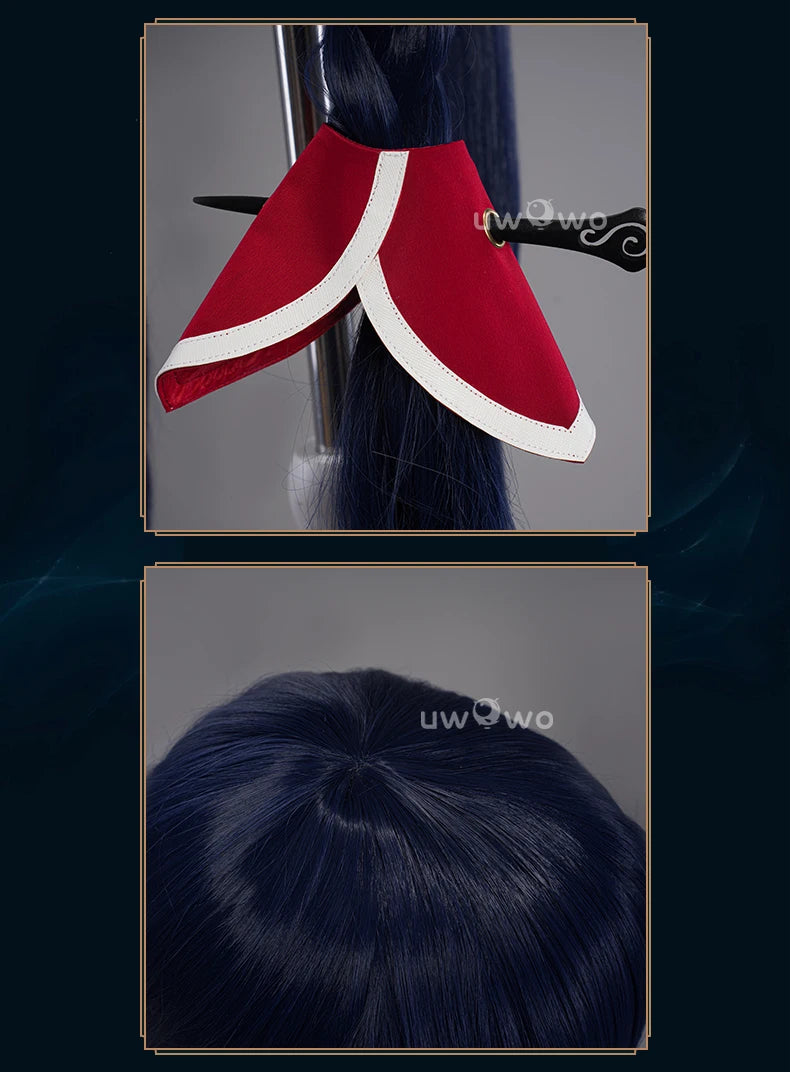 IN STOCK UWOWO Ahri Cosplay Wig Game League of Legends/LOL: Ahri Wig Champion Cosplay Wigs Ahri Hair Dark Blue 100cm Long Wig