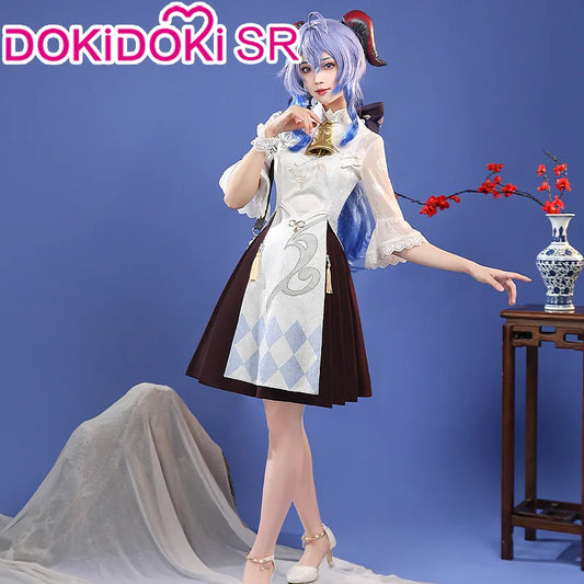Ganyu Cosplay Costume Game Genshin Impact DokiDoki-SR Genshin Imapact x Hey Tea Ganyu Cheongsam Women Ganyu Doujin