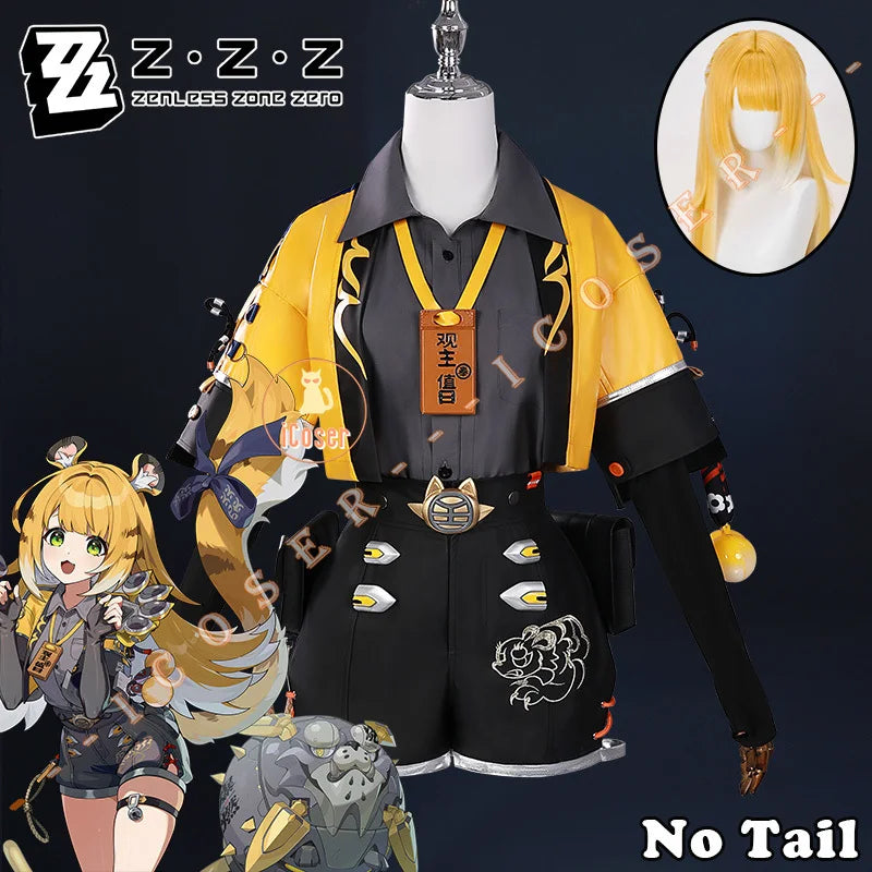Zenless Zone Zero Ju Fufu Cosplay Costume Wig Uniform Jacket Shorts Pendant Yunkui Summit Halloween Party Women Girls Carnival