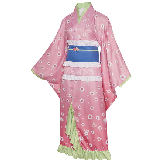 Kanroji Mitsuri Cosplay Costume Women Polyester Kimono Dress