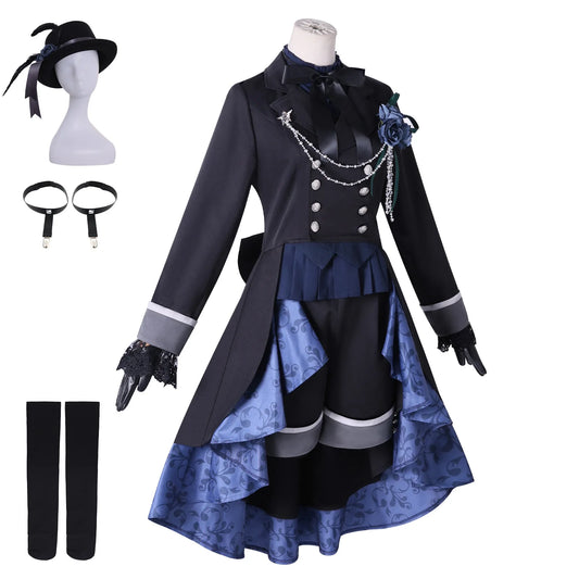Black Butler Ciel Phantomhive Cosplay Costume Polyester Unisex Set