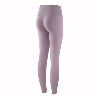 Peach Hip Knit High Waist Fitness Pants Stretch Quick-Drying Tights - Purple / S