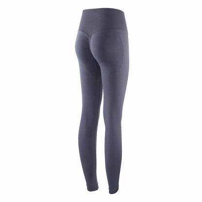 Peach Hip Knit High Waist Fitness Pants Stretch Quick-Drying Tights - Blue / S