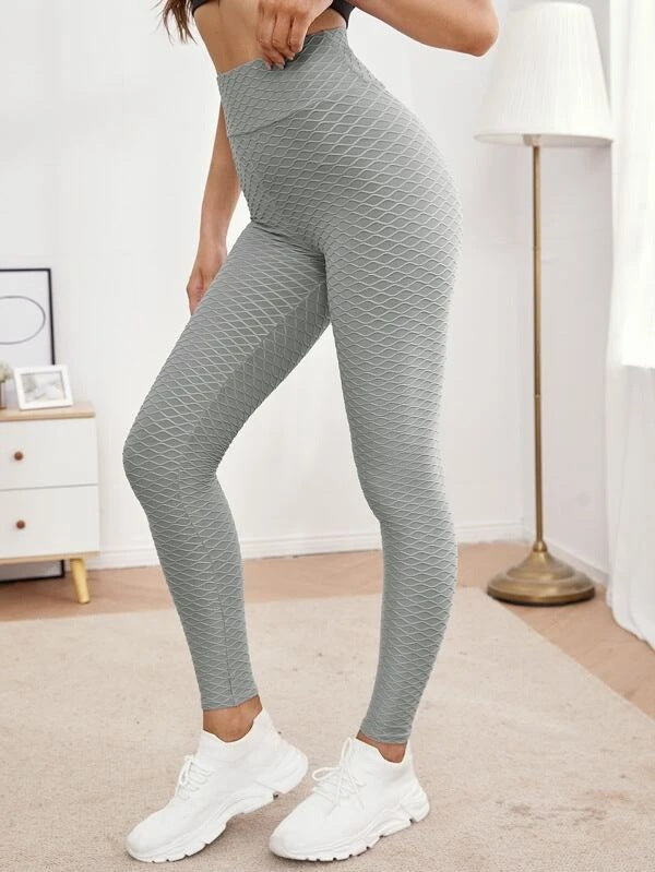 Jacquard Stretch High Waist Fitness and Yoga Pants Tight Exercise Leggings