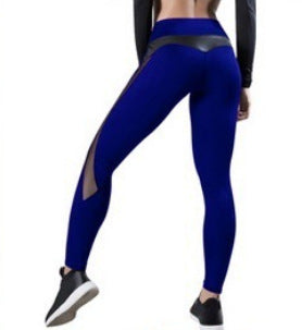 High Waist Hip Sports Leggings for Workout and Fitness - Blue / XL