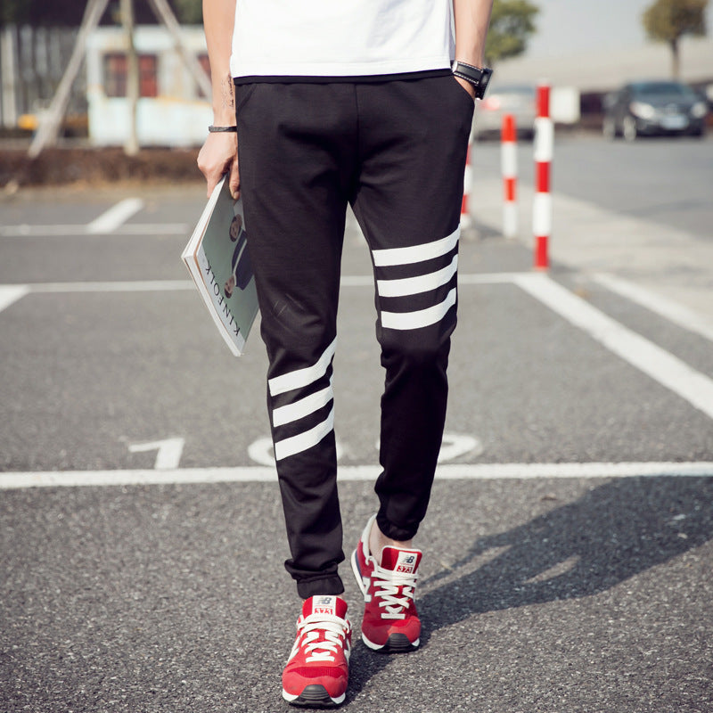 Men’s Breathable Sports Trousers Korean Style Casual Large Size - black / M