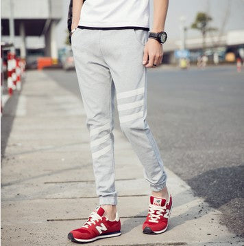 Men’s Breathable Sports Trousers Korean Style Casual Large Size - Light grey / XL
