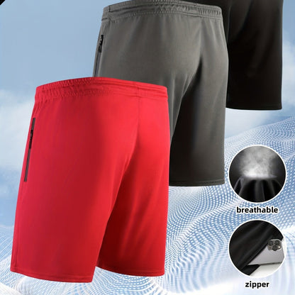 Men's Shorts Fashion Casual Quick-Drying Outdoor Training Five-Point Zipper Pocket