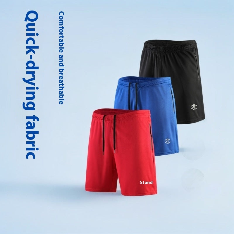 Men's Shorts Fashion Casual Quick-Drying Outdoor Training Five-Point Zipper Pocket
