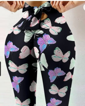 Hip-Lifting Women’s Yoga Sweatpants Leggings Stretch Fitness Pants - L / P1007