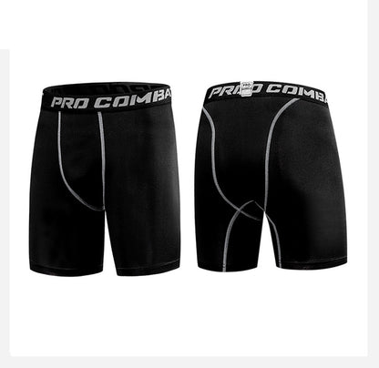 The Codex Men’s Sports Tights Cropped Moisture-Wicking Fitness Leggings - Black / L