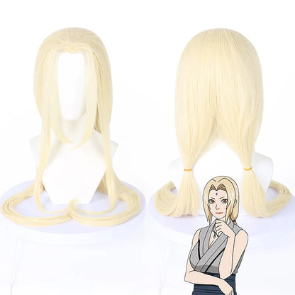 Naruto Tsunade Cosplay Costume Set Green Polyester Asian Size