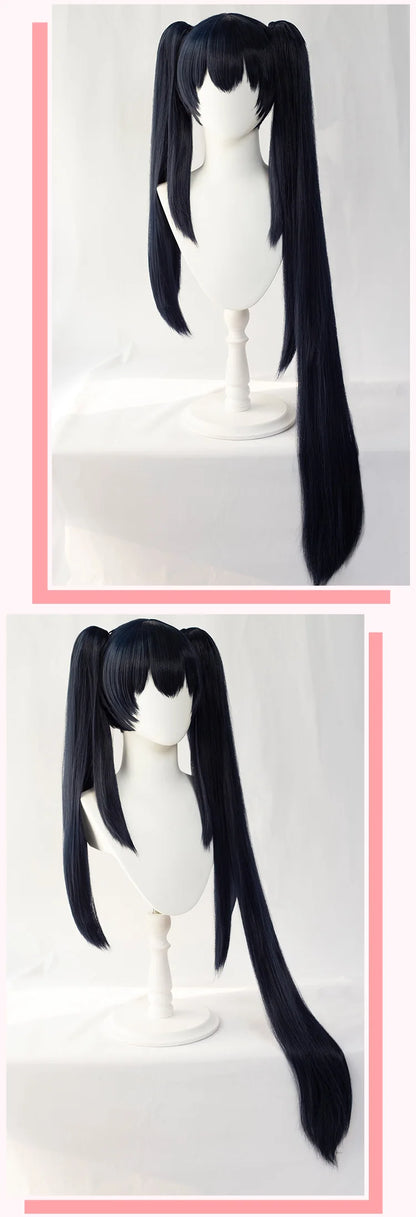 IN STOCK Black Rock Shooter Wig DokiDoki Black Rock Shooter Cosplay Wig Black Rock Shooter Black Two Ponytails Hair Christmas