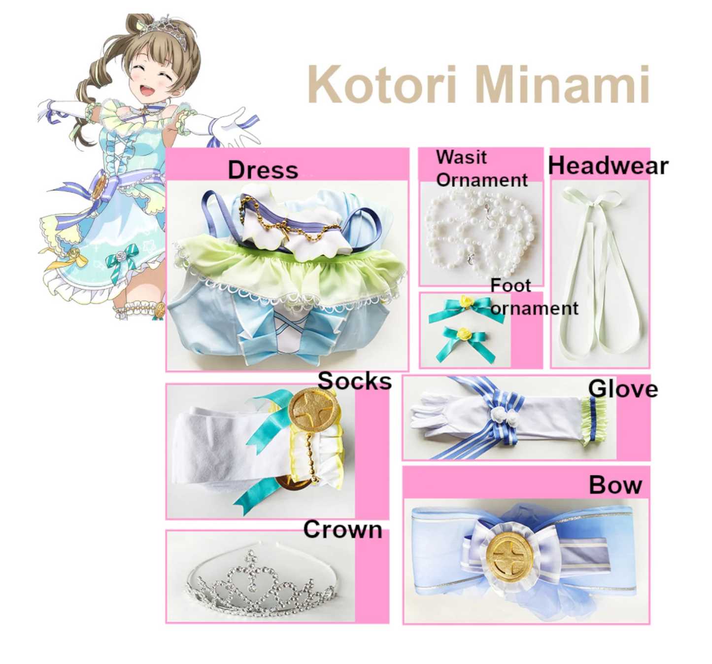 Love Live Countdown Cosplay Costume Women Polyester Set