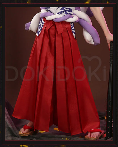 IN STOCK Yamatoo Cosplay Costume Anime DokiDoki-R Yamatoo Kimono Big Bow Halloween Yamatoo Kimono Wig Horns Shoes Cosplay Kimono