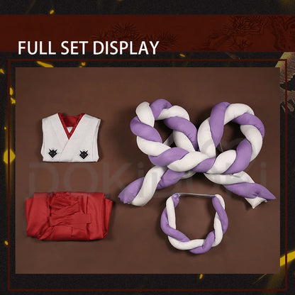 IN STOCK Yamatoo Cosplay Costume Anime DokiDoki-R Yamatoo Kimono Big Bow Halloween Yamatoo Kimono Wig Horns Shoes Cosplay Kimono