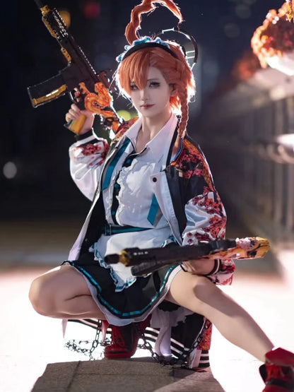 Blue Archive Mikamo Neru Cosplay Costume Set Polyester Asian Size