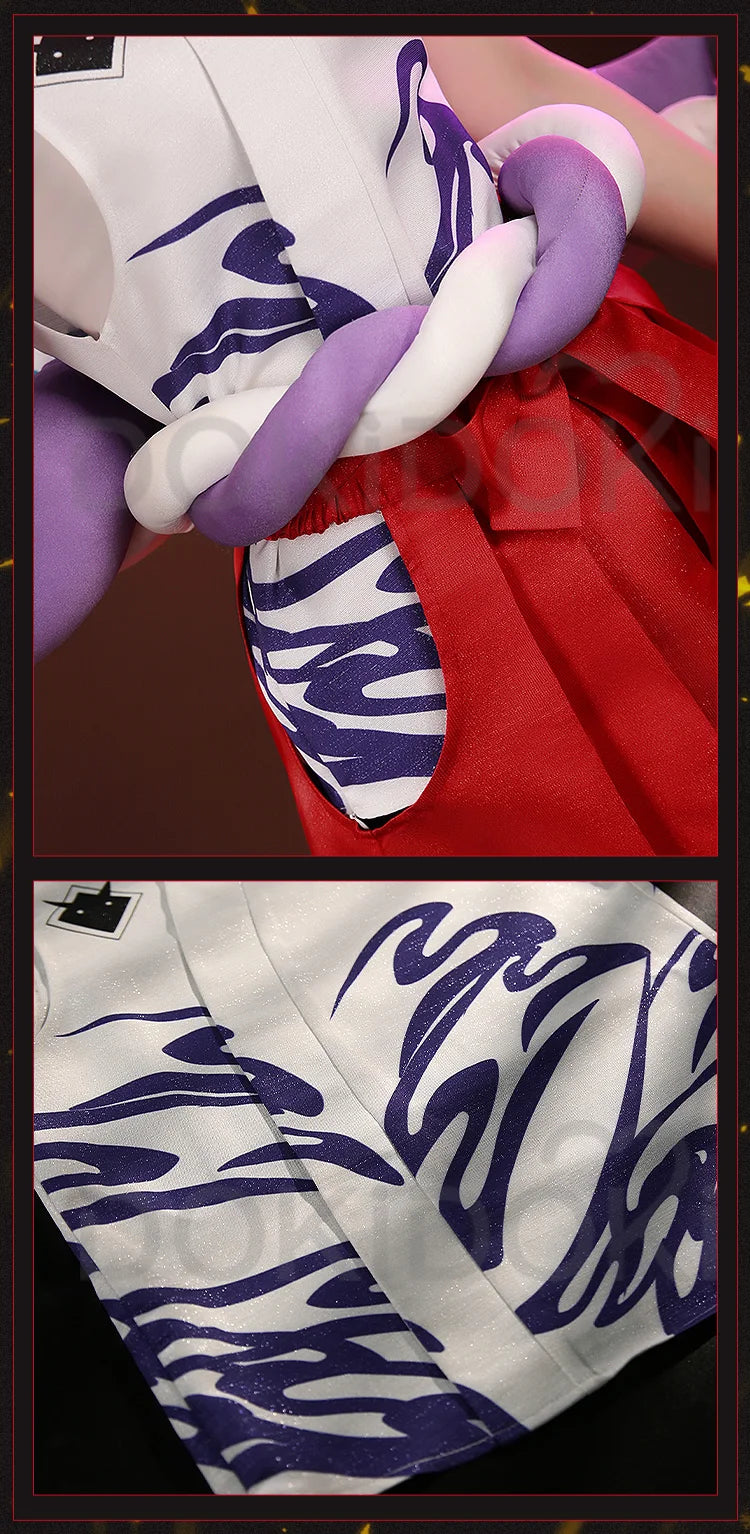 IN STOCK Yamatoo Cosplay Costume Anime DokiDoki-R Yamatoo Kimono Big Bow Halloween Yamatoo Kimono Wig Horns Shoes Cosplay Kimono