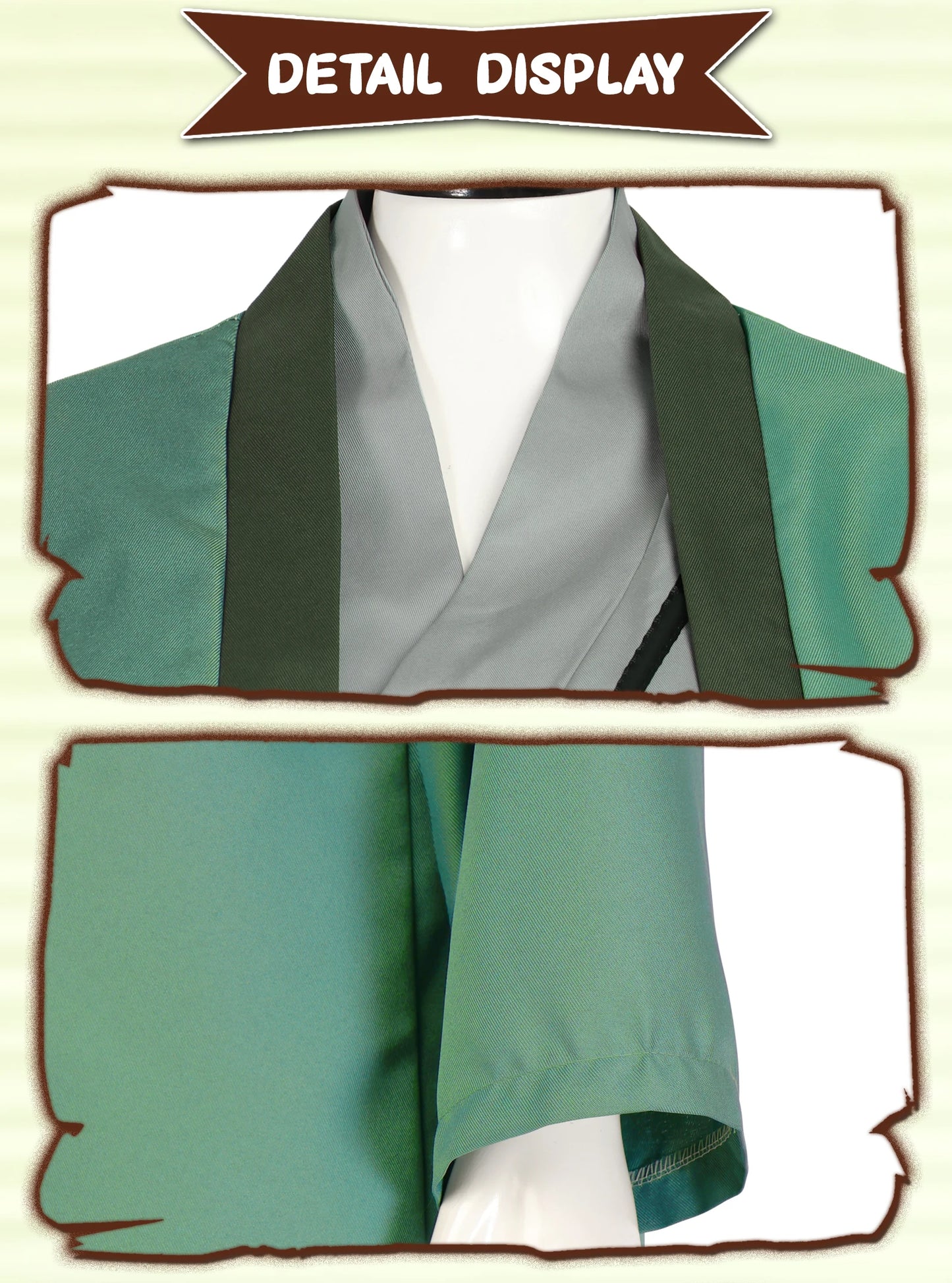 Naruto Tsunade Cosplay Costume Set Green Polyester Asian Size