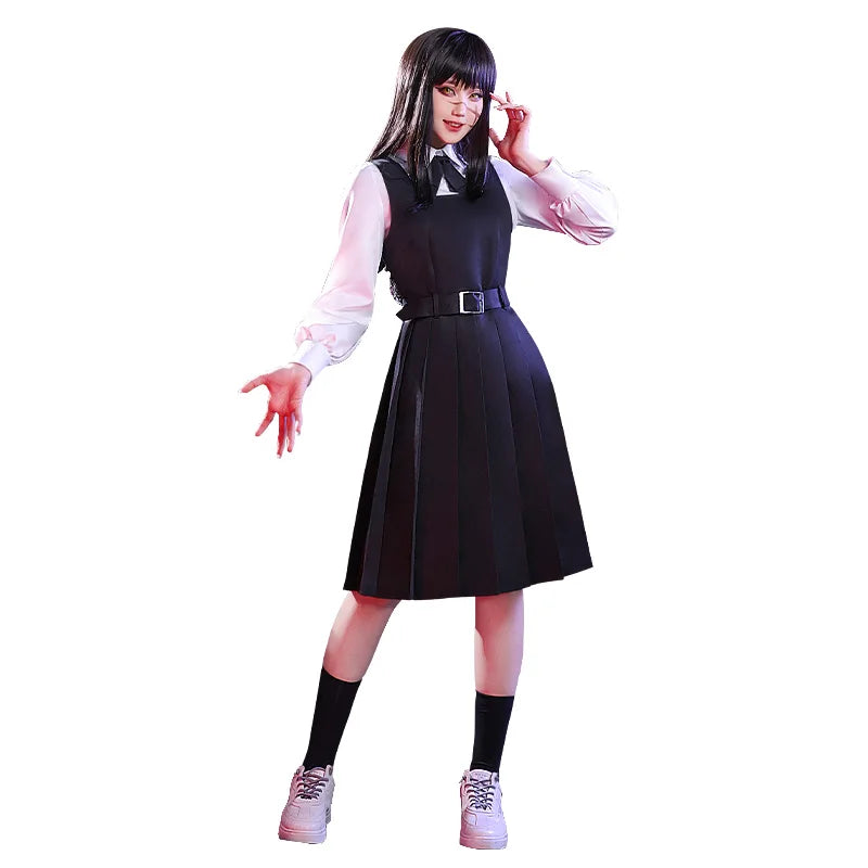 IN STOCK Mitakaa Asaa Cosplay Anime Cosplay Costume DokiDoki-SR Women Black Dress Mitakaa Asaa School Uniform Costume