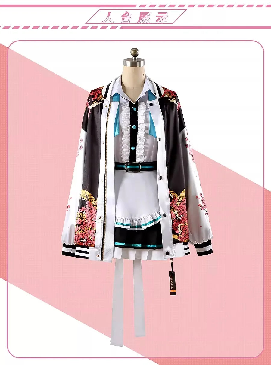 Blue Archive Mikamo Neru Cosplay Costume Set Polyester Asian Size