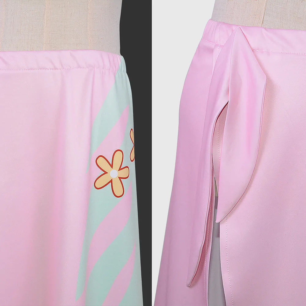 One Piece Nico Robin Dressrosa Arc Cosplay Costume Set Polyester