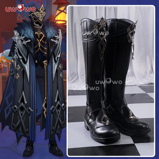 UWOWO Capitano Cosplay Shoes Game Genshin Impact Fatui Harbingers Il Capitan Cosplay Shoes Boots