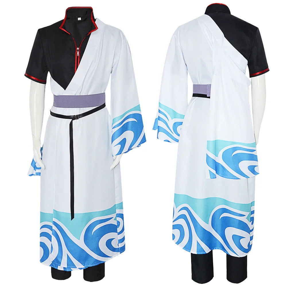 Gintama Sakata Gintoki Cosplay Costume Set Polyester Asian Size