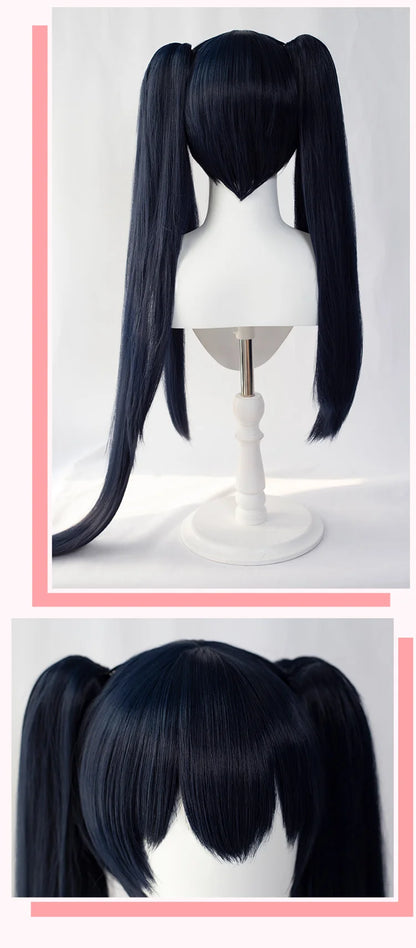IN STOCK Black Rock Shooter Wig DokiDoki Black Rock Shooter Cosplay Wig Black Rock Shooter Black Two Ponytails Hair Christmas