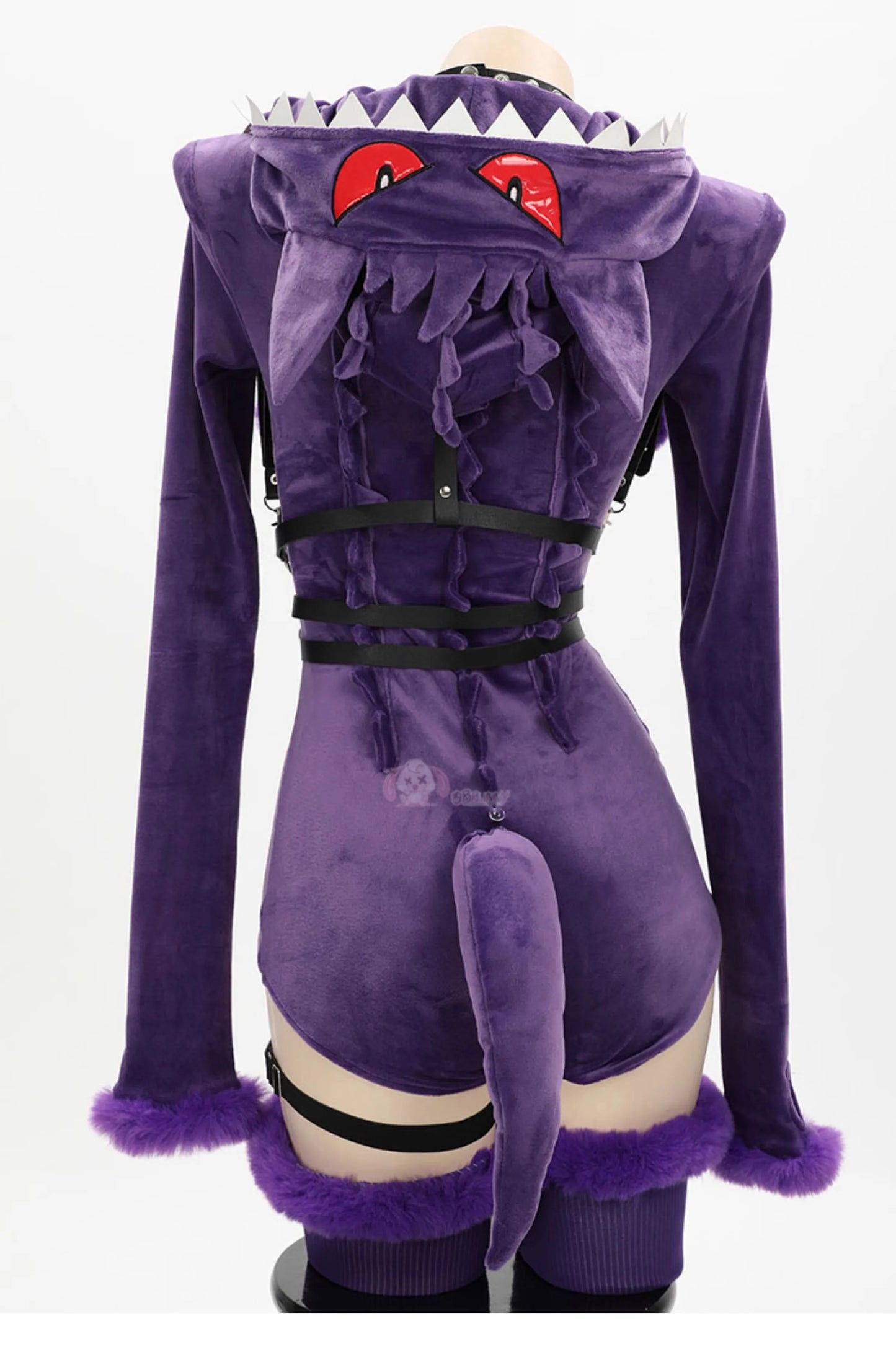 Pokemon Gengar Purple Plush Cosplay Costume Set Polyester
