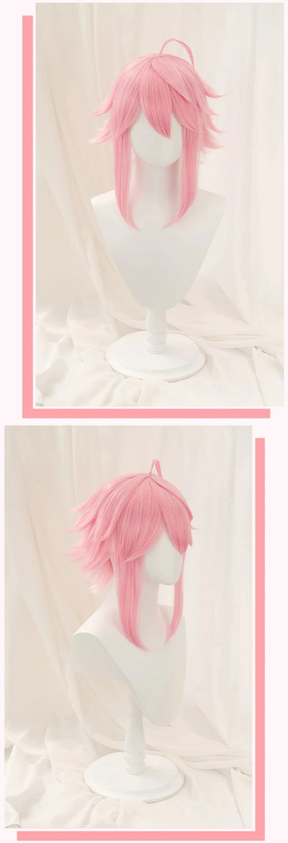 IN STOCK DokiDoki Game Ensemble Stars 2 Branco Cosplay Tori Himemiya Pink Short Wig Ensemble Stars 2 Branco Tori Himemiya