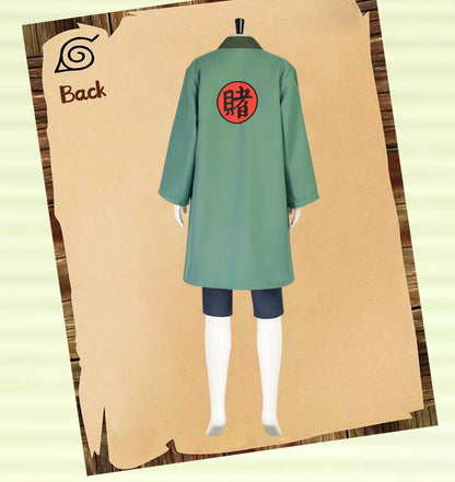 Naruto Tsunade Cosplay Costume Set Green Polyester Asian Size