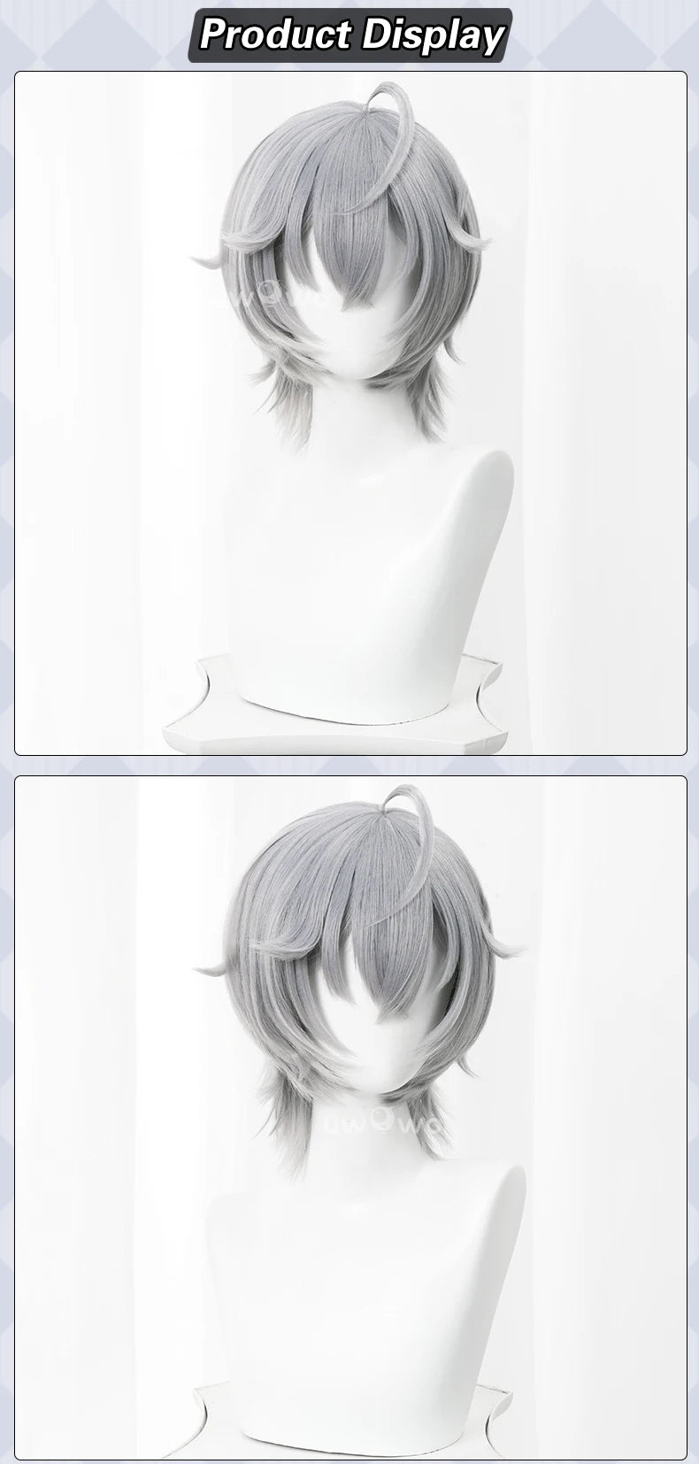 UWOWO Wise Wig Game Zenless Zone Zero Cosplay/ZZZ Cosplay Wise  Cosplay Wig Silver Hair Short Hair