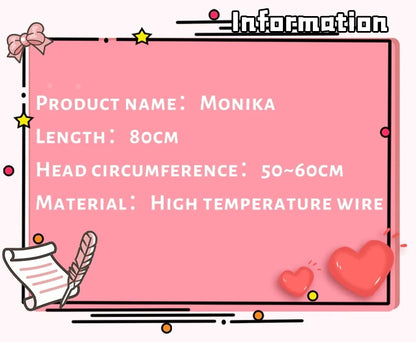IN SOTCK Monika Cosplay Wig GAME Doki Doki Literature Club Cosplay DokiDoki Women Hair Literature Club Cosplay Monika Wigs